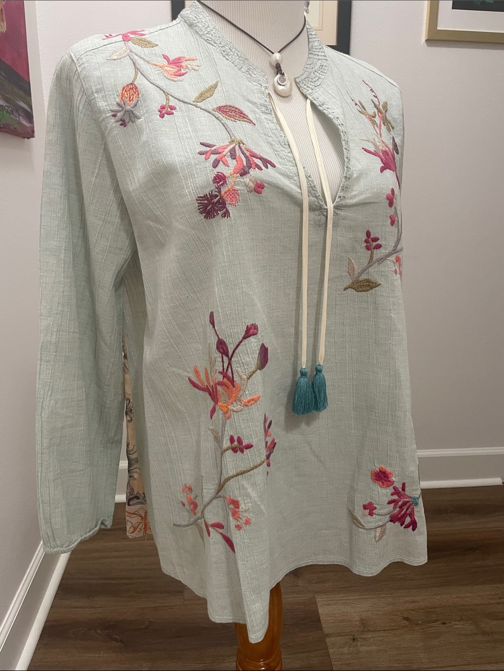 Johnny Was Vivian Scarf Blouse size Small